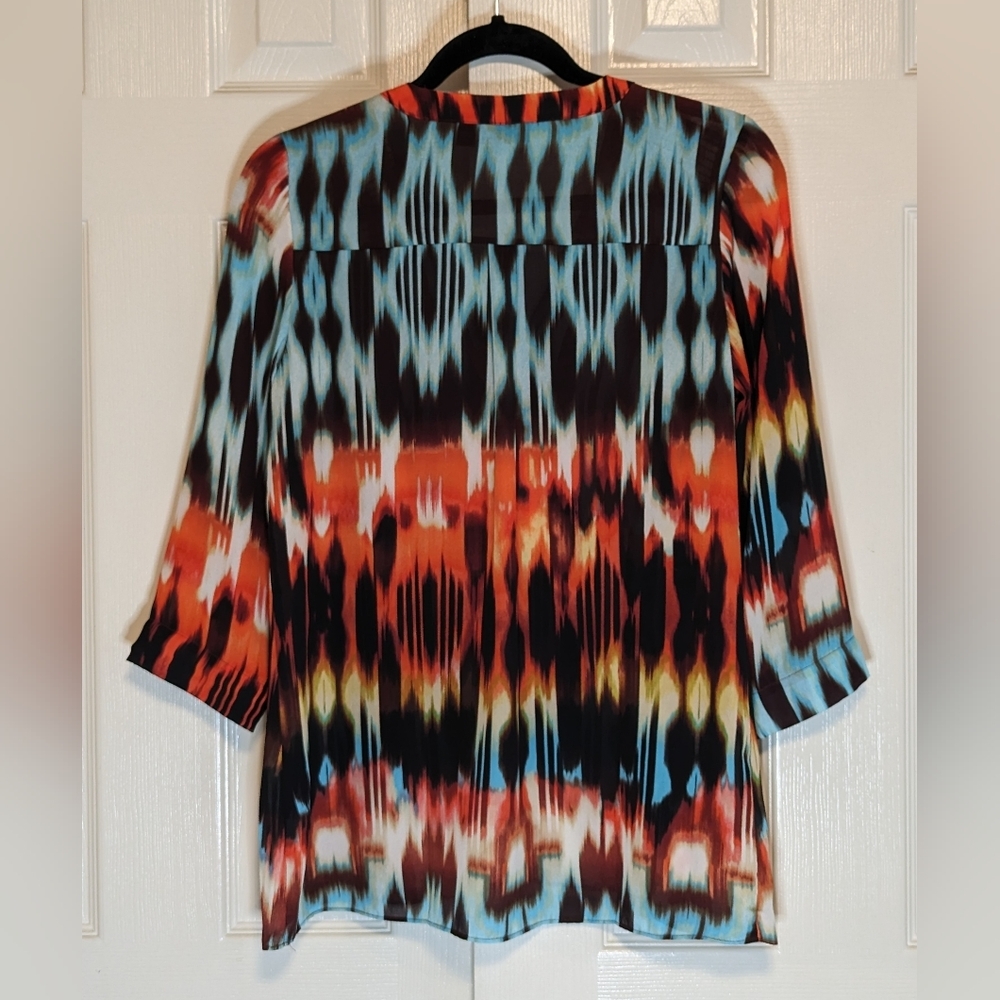 5/$25 A.N.A  A New Approach Vibrant Multi Colored Blouse - Picture 2 of 5